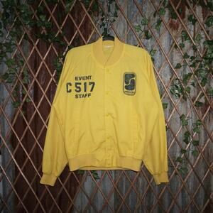 Large - Vintage Y2K chalk line 80s staff nylon bomber jacket